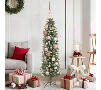Vidaxl Artificial Slim Christmas Tree Green And White 120 Cm
