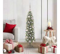Vidaxl Artificial Slim Christmas Tree Green And White 120 Cm