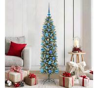 Vidaxl Artificial Slim Christmas Tree Green And White 150 Cm