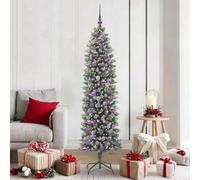 Vidaxl Artificial Slim Christmas Tree Green And White 180 Cm