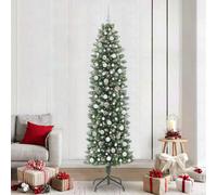 Vidaxl Artificial Slim Christmas Tree Green And White 240 Cm