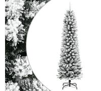 Vidaxl Artificial Slim Christmas Tree With Flocked Snow 240 Cm Pvc&pe