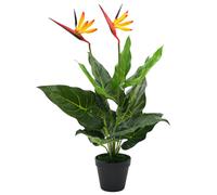 vidaXL Artificial Strelitzia Reginae Bird of Paradise Plant - Multicolour Plastic Fake Flower for Home or Office Decor, 66 cm Tall, Includes Pot