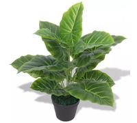 vidaXL Artificial Taro Plant with Pot 45cm Green Lifelike Realistic Flower