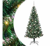 vidaXL ArtificialChristmasTree with 300 LEDs Green 210 cm PVC,
