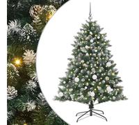 vidaXL ArtificialChristmasTree with Stand Green 105 x 105 x 150 cm PVC, Artificial Christmas Trees, Cone-Shaped, Modern Holiday Decorations, LED Light Tree, Indoor and Outdoor Decor Sets