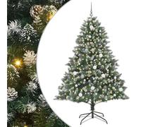 vidaXL ArtificialChristmasTree with Stand Green 140 x 140 x 210 cm PVC, Artificial Christmas Trees, Cone-Shaped, Modern Holiday Decorations, LED Light Tree, Indoor and Outdoor Decor Sets