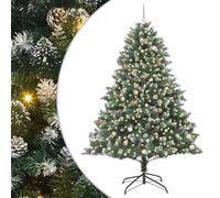 vidaXL ArtificialChristmasTree with Stand Green 160 x 160 x 240 cm PVC, Artificial Christmas Trees, Cone-Shaped, Modern Holiday Decorations, LED Light Tree, Indoor and Outdoor Decor Sets
