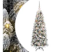 vidaXL ArtificialChristmasTree with Stand White 53 x 53 x 120 cm PVC, Modern Cone-Shaped Pre-Lit Christmas Tree, Decorative Indoor Greenery, Seasonal Holiday Accent, LED Garden Decor, PVC