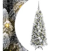 vidaXL ArtificialChristmasTree with Stand White 53 x 53 x 120 cm PVC, Modern Cone-Shaped Pre-Lit Christmas Tree, Decorative Indoor Greenery, Seasonal Holiday Accent, LED Garden Decor, PVC