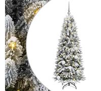 vidaXL ArtificialChristmasTree with Stand White 63 x 63 x 150 cm PVC, Modern Cone-Shaped Pre-Lit Christmas Tree, Decorative Indoor Greenery, Seasonal Holiday Accent, LED Garden Decor, PVC