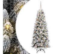 vidaXL ArtificialChristmasTree with Stand White 63 x 63 x 150 cm PVC, Modern Cone-Shaped Pre-Lit Christmas Tree, Decorative Indoor Greenery, Seasonal Holiday Accent, LED Garden Decor, PVC