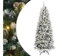 vidaXL ArtificialChristmasTree with Stand White 93 x 93 x 240 cm PVC, Modern Cone-Shaped Pre-Lit Christmas Tree, Decorative Indoor Greenery, Seasonal Holiday Accent, LED Garden Decor, PVC