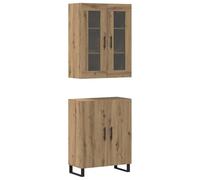 vidaXL Artisan Oak Highboard with 2 Doors, Rustic Rectangular Sideboard, Indoor Furniture, Decorative Storage Solution, Large Space 69.5 x 34.8 cm, Versatile