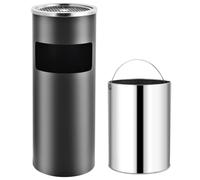 vidaXL Ashtray Dustbin Hotel 30 L Steel Grey