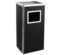 vidaXL Ashtray Dustbin Hotel 45L Black Steel Outdoor Dustbin Rubbish Waste Bin