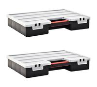 vidaXL Assortment Boxes 2 pcs with Adjustable Dividers 460x325x80 mm Plastic, as