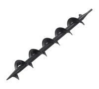 vidaXL Auger Drill Bit Heavy-duty Steel Universal Compatibility Fence Post Setting Earth Ground Drill Bit Post Hole Digger Bit 75x600mm Black