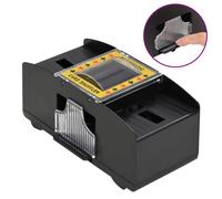 vidaXL Automatic Card Shuffler Electric Shuffler Card Dealer Black 2 Decks