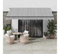 vidaXL Automatic Retractable Awning Anthracite and White 400x300 cm UK