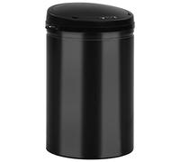 vidaXL Automatic Sensor Dustbin, 30 L Capacity, Robust Carbon Steel Body, Black, with ABS Lid, LED Indicators, Removable Lid, Battery Operated.
