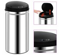 Automatic Sensor Dustbin 50L Stainless Steel Kitchen Waste Dust Bin vidaXL