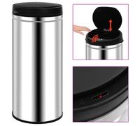 vidaXL Automatic Sensor Dustbin 80 L Stainless Steel