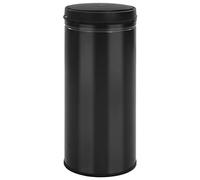 vidaXL Automatic Sensor Dustbin - Carbon Steel - 80L Capacity - Black - Features On/Off Switch, LED Indicators, Manual Override and Bag Securing Ring