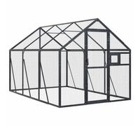 (anthracite, 1.79 x 3 x 1.85 m) vidaXL Aviary Outdoor Bird Cage Walk In Chicken Run Coop Silver Aluminium