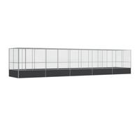 vidaXL Aviary With Extension Silver 1039X207X212cm Steel, Silver