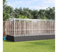 vidaXL Aviary With Extension Silver 1039X207X212cm Steel, Silver