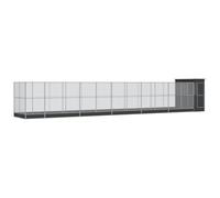 vidaXL Aviary with Extension Silver 1244 x 203 x 216 cm Steel