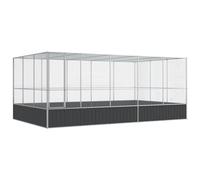 vidaXL Aviary with Extension Silver 518x307x212 cm Steel