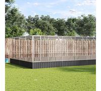 ** vidaXL Aviary with Extension - Galvanised Steel Bird Cage, Parrot/Small Animal Enclosure Silver and Anthracite - W: 832 cm x D: 414 cm x H: 212 cm