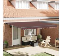 vidaXL Awning Frame Brown 450 x 300 cm Polyester with PU coating