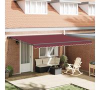 vidaXL Awning Frame Burgundy 450 x 300 cm Polyester with PU coating