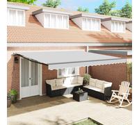 vidaXL Awning Frame Manual Anthracite 500 x 350 cm Aluminium
