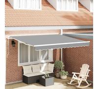 Retractable Awning Frame White 3.5x2.5m Aluminium Manual Patio Shade Shelter Eco