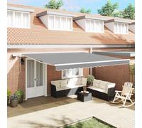 Awning Frame with LED Strip Lights White 400 x 350 cm Aluminium