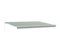 vidaXL Awning Manual Green and White 450 x 350 x 165 cm Polyester, Garden and Te