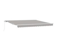 vidaXL Awning Manual Light grey 400 x 350 x 165 cm Polyester and Metal, Garden a