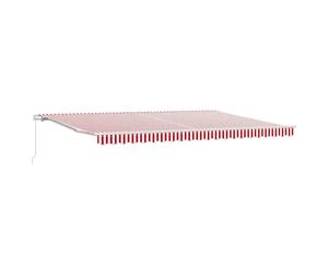 vidaXL Awning Red and White 500 x 300 x 165 cm Polyester and Metal, Garden and T