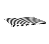 vidaXL Replacement Awning Top - Anthracite/White 4x3m, UV-Resistant Canopy, Polyester Patio Shade, Fits Garden/Terrace Frames