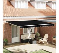 vidaXL Awning Replacement Fabric Black 450 x 300 cm Canvas, Balcony Awning, Water-Resistant Material, UV Protection Fabric, Retractable Shade, Outdoor Canopy, Canvas Replacement