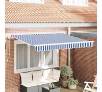 vidaXL Awning Replacement Fabric Blue and White 2.5 x 2 m Polyester