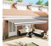 vidaXL Awning Replacement Fabric Light Grey 5 x 3 m Polyester
