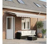 vidaXL Awning Replacement Fabric Light Grey and White 6 x 3.5 m