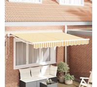 vidaXL Awning Replacement Fabric Yellow and White 2.5 x 2 m Polyester