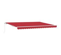 vidaXL Awning Retractable Manual Red 450 x 350 x 165 cm Polyester, Adjustable Aw