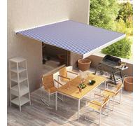 vidaXL Awning Top Sunshade Canvas Blue & White 350x250 cm sun shade